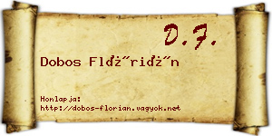 Dobos Flórián névjegykártya